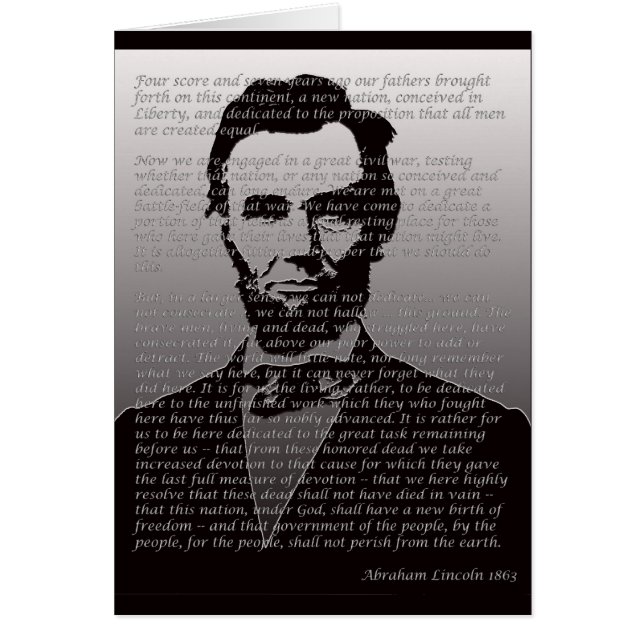 Abraham Lincoln Gettysburg Address (Front)