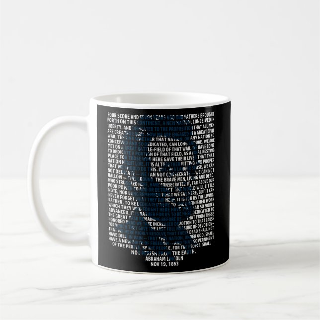 Abraham Lincoln Gettysburg Address History Coffee Mug (Left)