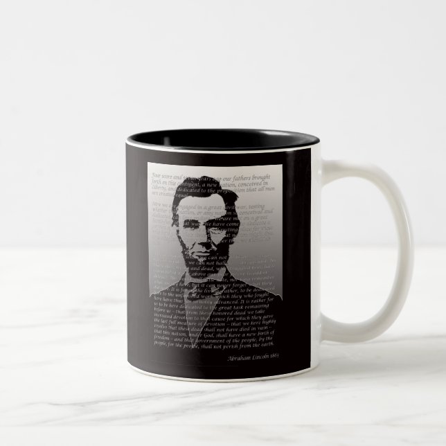 Abraham Lincoln Gettysburg Address Two-Tone Coffee Mug (Right)
