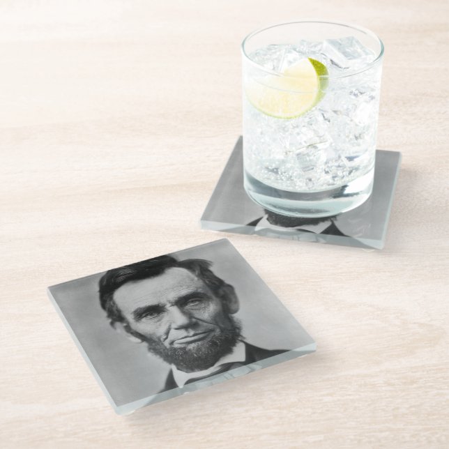 Abraham Lincoln Glass Coaster (Angled)