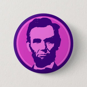 Abraham Lincoln in Pop Art Pink & Purple 2 Inch Round Button