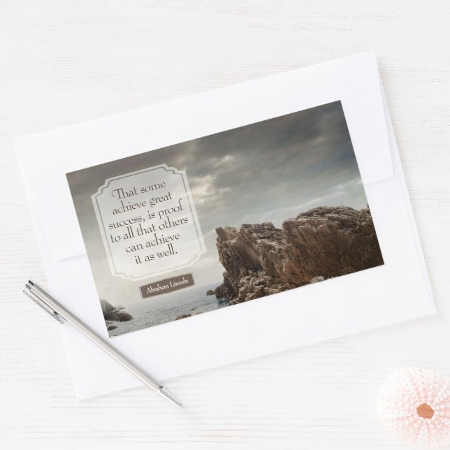 Abraham Lincoln Inspirational Quote "Success" Sticker (Envelope)
