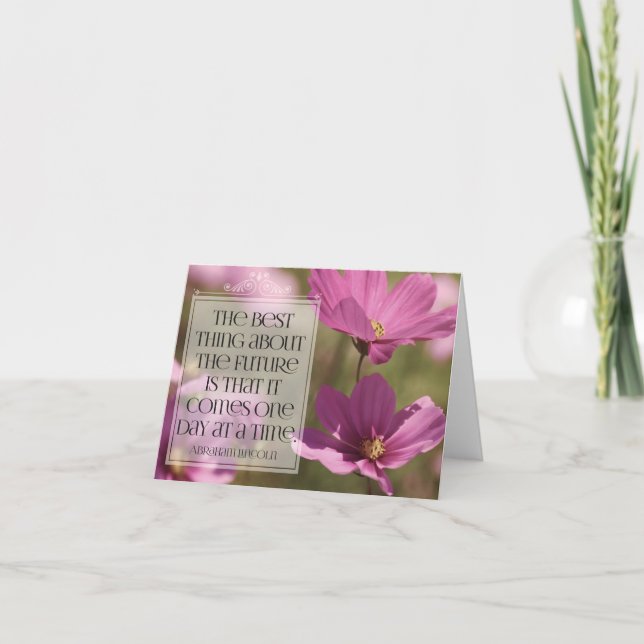 Abraham Lincoln Inspirational Quote "The future" Thank You Card (Front)