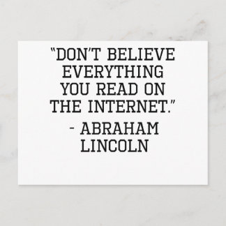 Abraham Lincoln Internet Quote Postcard