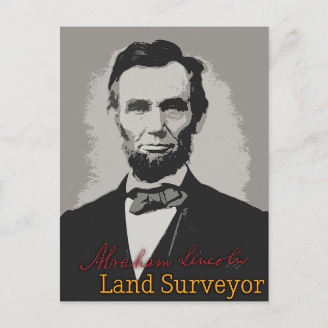 Abraham Lincoln Land Surveyor Postcard (Front)