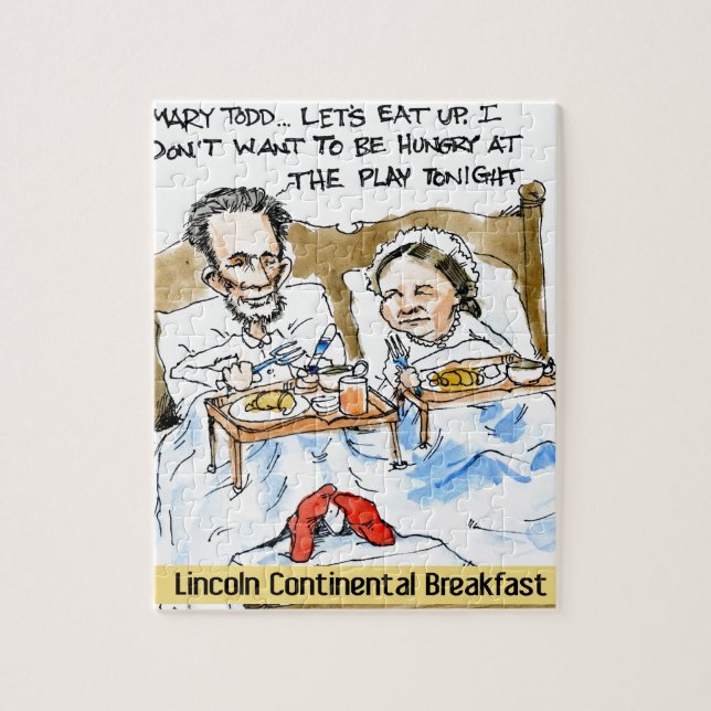 Abraham Lincoln & Mary Todd Breakfast In Bed Jigsaw Puzzle (Vertical)