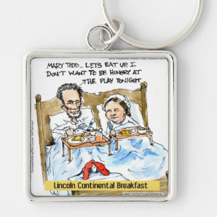 Abraham Lincoln & Mary Todd Breakfast In Bed Keychain
