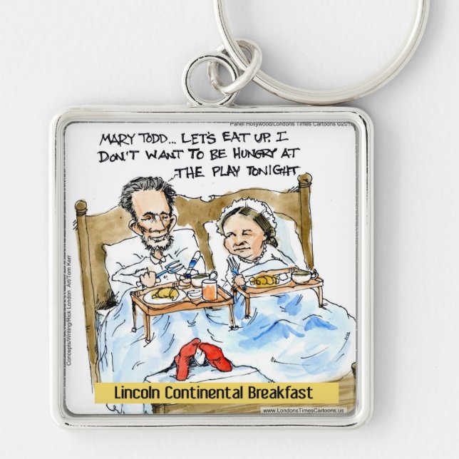 Abraham Lincoln & Mary Todd Breakfast In Bed Keychain (Front)