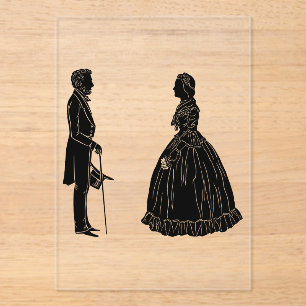 abraham lincoln mary todd lincoln silhouette acrylic invitations