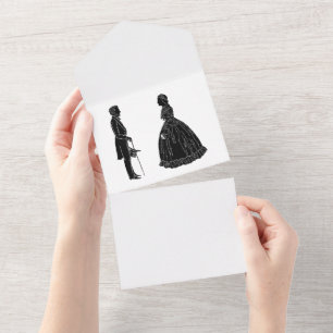 abraham lincoln mary todd lincoln silhouette all in one invitation