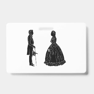 abraham lincoln mary todd lincoln silhouette badge