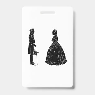 abraham lincoln mary todd lincoln silhouette badge