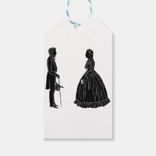 abraham lincoln mary todd lincoln silhouette gift tags