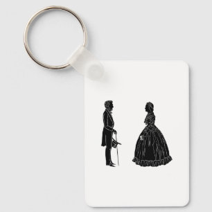 abraham lincoln mary todd lincoln silhouette keychain