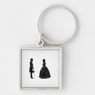 abraham lincoln mary todd lincoln silhouette keychain