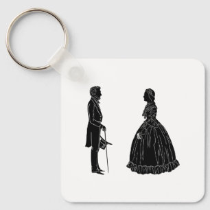 abraham lincoln mary todd lincoln silhouette keychain