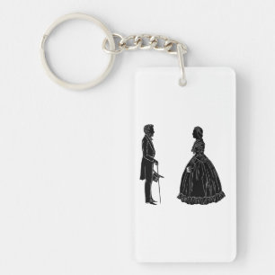 abraham lincoln mary todd lincoln silhouette keychain