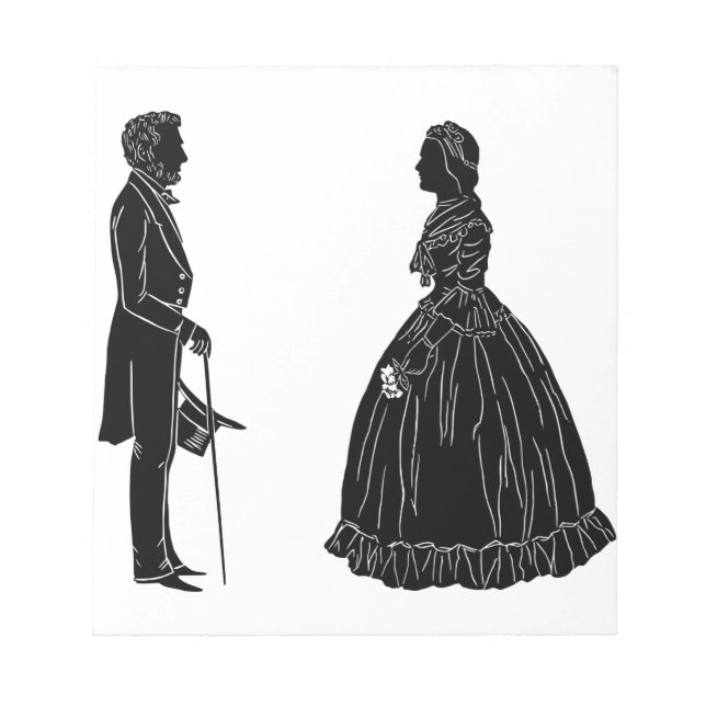 abraham lincoln mary todd lincoln silhouette notepad (Front)