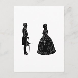 abraham lincoln mary todd lincoln silhouette postcard