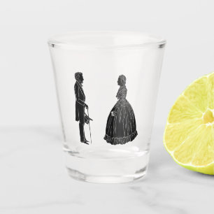 abraham lincoln mary todd lincoln silhouette shot glass