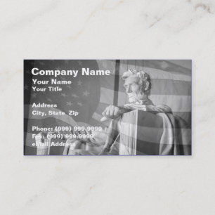 Abraham Lincoln Memorial and United States Flag Business Card