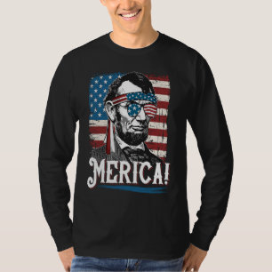 Abraham Lincoln Merica Kids American Flag T-Shirt