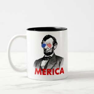 abraham lincoln merica Two-Tone coffee mug