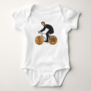 Abraham Lincoln On A Bike With Penny Wheels Baby Bodysuit