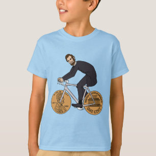 Abraham Lincoln On A Bike With Penny Wheels Bottle T-Shirt