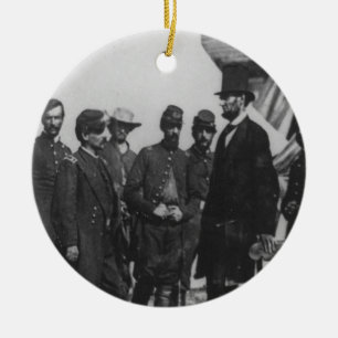 Abraham Lincoln on Battlefield at Antietam Ceramic Ornament