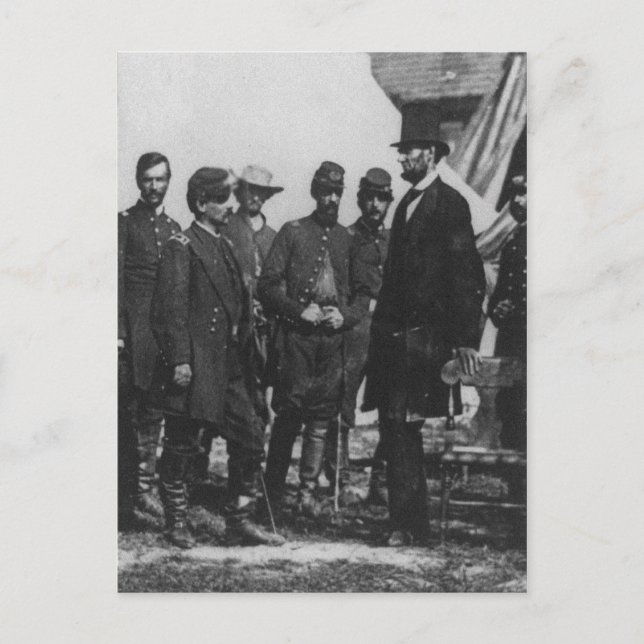 Abraham Lincoln on Battlefield at Antietam Postcard (Front)