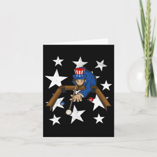 Abraham Lincoln Playing Billiards Funny 4th Of Jul Card