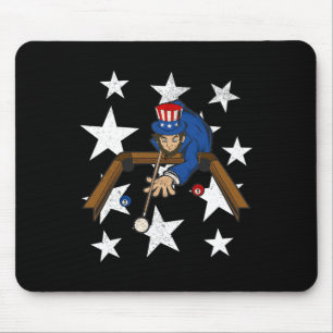 Abraham Lincoln Playing Billiards Funny 4th Of Jul Mouse Pad