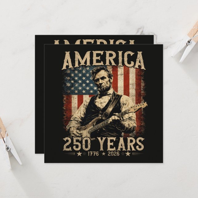 Abraham Lincoln Playing Guitar 4th July (Front/Back In Situ)