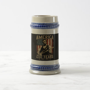 Abraham Lincoln Playing Guitar 4th July Beer Stein