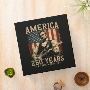 Abraham Lincoln Playing Guitar 4th July Binder