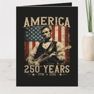 Abraham Lincoln Playing Guitar 4th July Card
