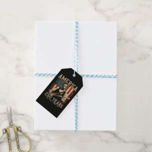 Abraham Lincoln Playing Guitar 4th July Gift Tags
