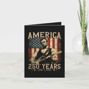 Abraham Lincoln Playing Guitar 4th July Holiday Card