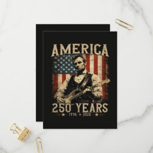 Abraham Lincoln Playing Guitar 4th July Invitation Postcard