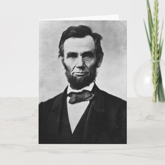 Abraham Lincoln Portrait by Alexander Gardner Card (Front)