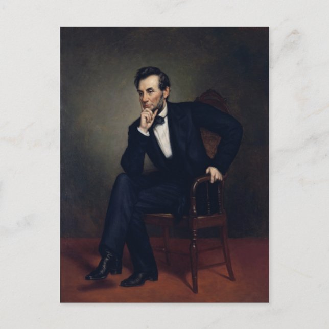Abraham Lincoln Portrait by George Healy Postcard (Front)