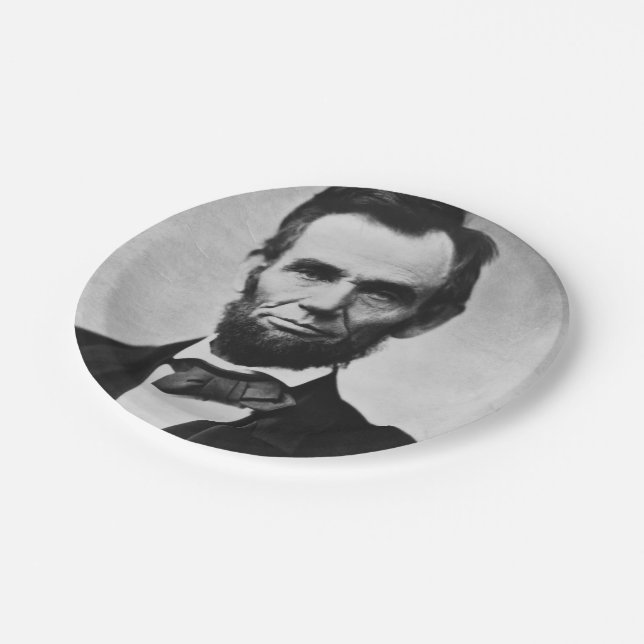 Abraham Lincoln Portrait Paper Plate (Angled)