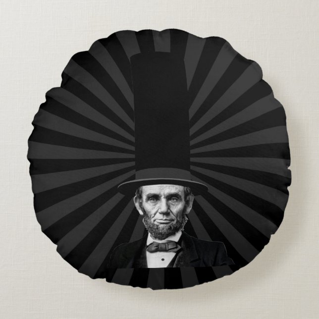 Abraham Lincoln Presidential Fashion Statement Round Pillow (Front)