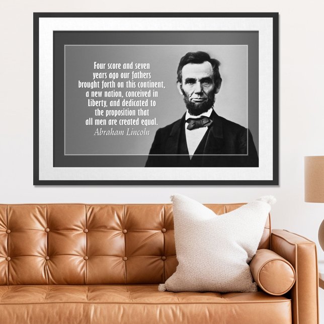 Abraham Lincoln Quote - Gettysburg Address Poster (Patriotic Poster)