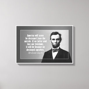 Abraham Lincoln Quote on America Canvas Print