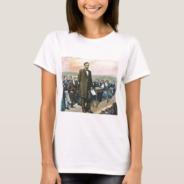 Abraham Lincoln Recites the Gettysburg Address Vin T-Shirt (Front)