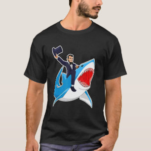 Abraham Lincoln Riding A Shark Men Boys 4th Of Jul T-Shirt