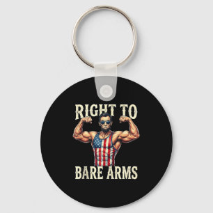 Abraham lincoln right to bare arms funny usa 4th o keychain