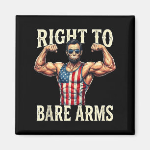 Abraham lincoln right to bare arms funny usa 4th o magnet